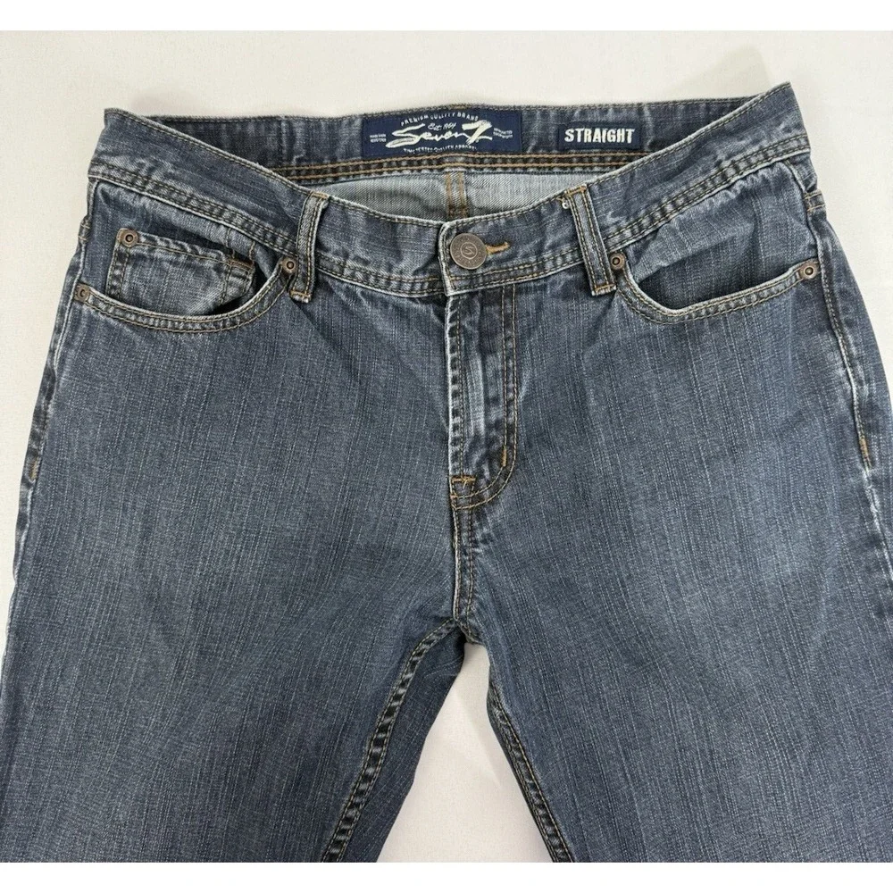 Seven7 Jeans Blue‎ Straight Fit Medium Wash Mens Size 32X32 - Actual 32X30
